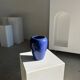 Modern vase oblong dark blue / dark purple H:19cm