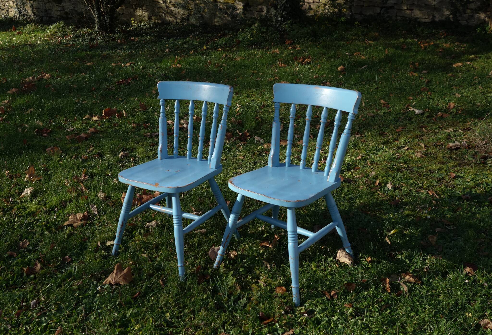 Pair of vintage wooden chairs