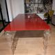 Table post-modern glass Italia POS02 red top