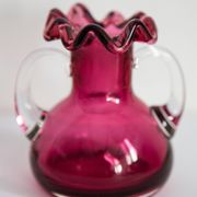 Mini vintage pink vase with frill, Europe, 1960s