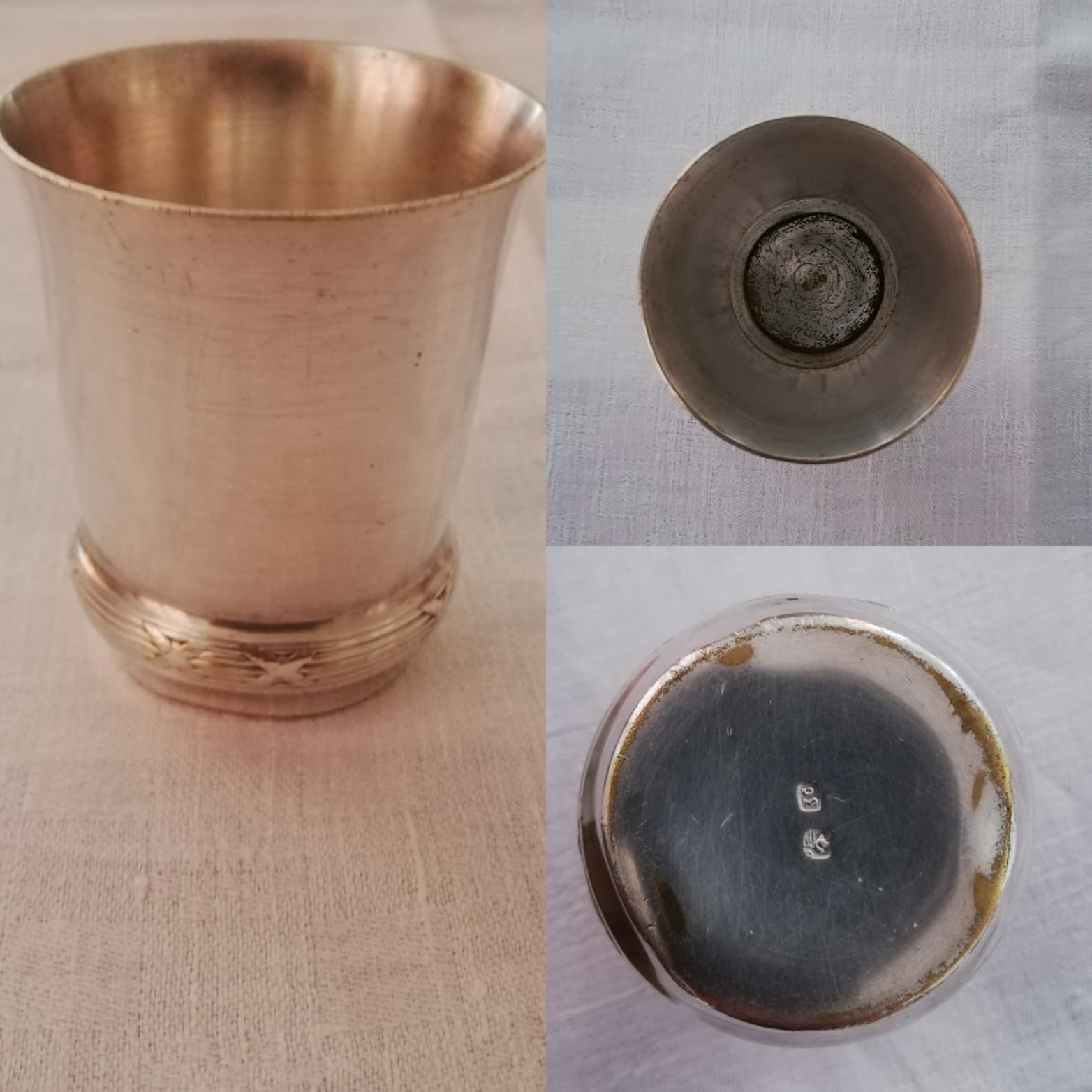 Set of 7 timpani in silver metal