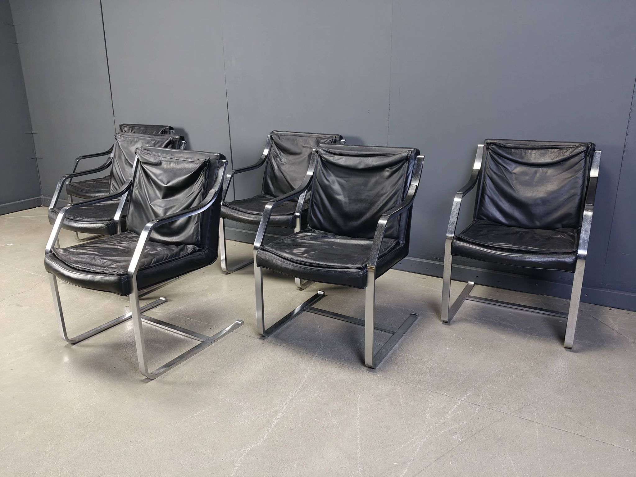 Set of 6 Rudolf Glatzel armchairs for Knoll Art Collection, 1980s