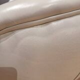 2 white leather armchairs, 1980s