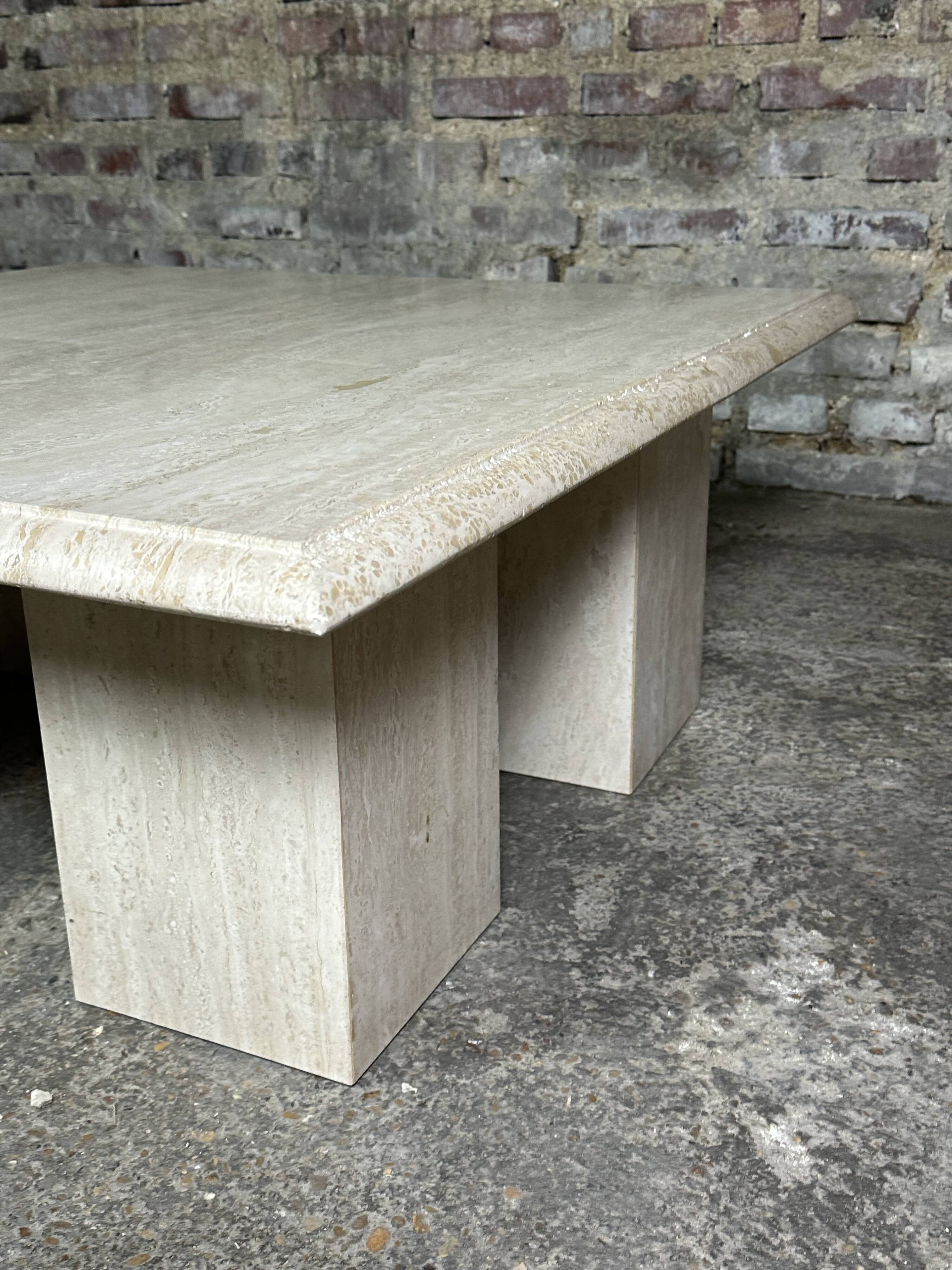 Vintage travertine coffee table 1980