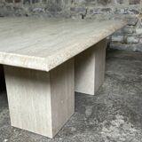 Table basse en travertin vintage 1980