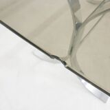 Glass and chrome dining table, 1970's