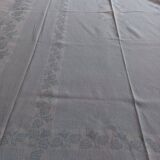 Sky blue damask tablecloth and its 12 towels