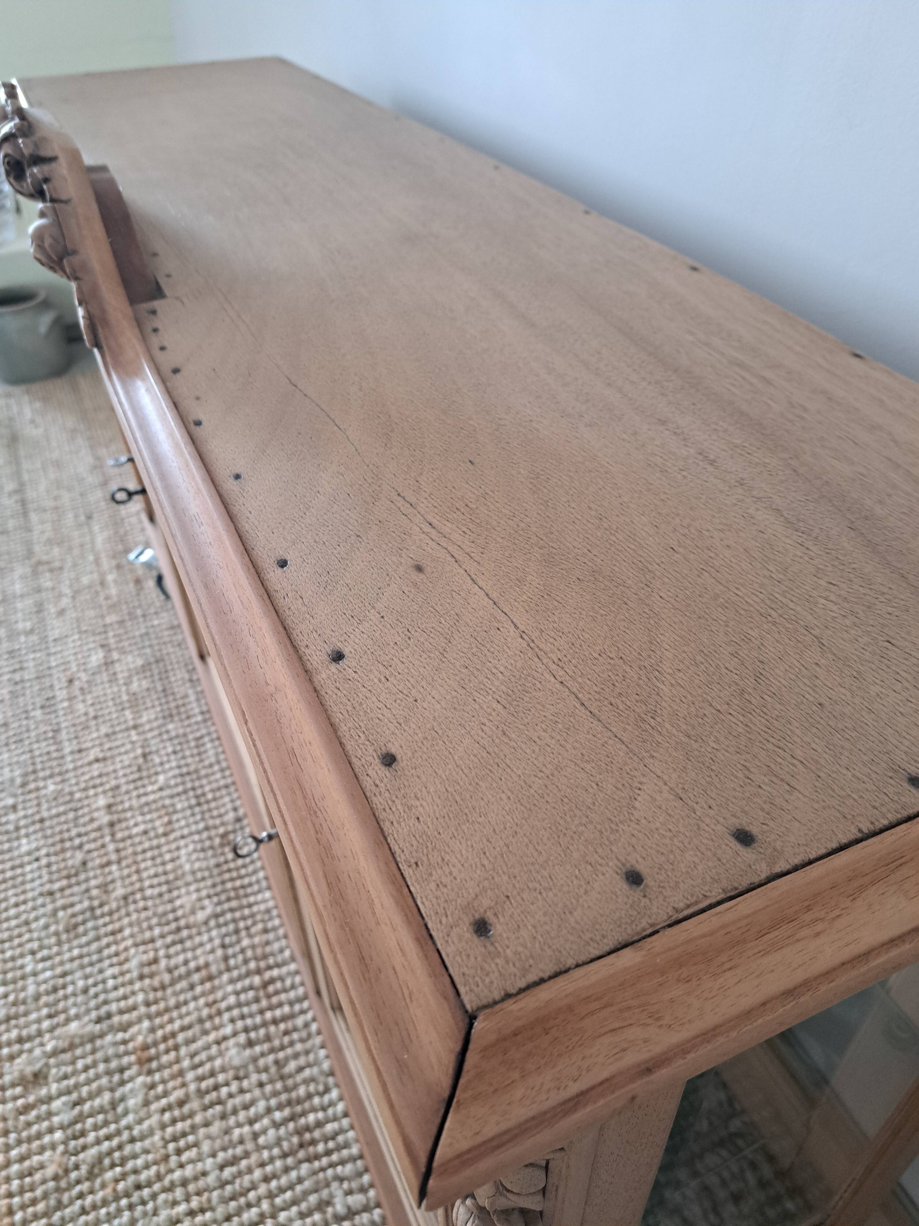 Vintage display cabinet in light wood