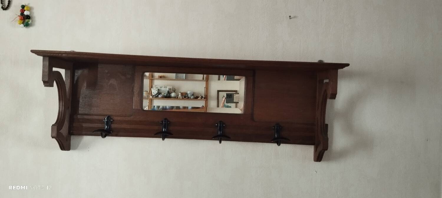 Wall-mounted coat rack, entryway shelf