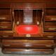 Vintage military commode FINE hardwood, brass and leather.