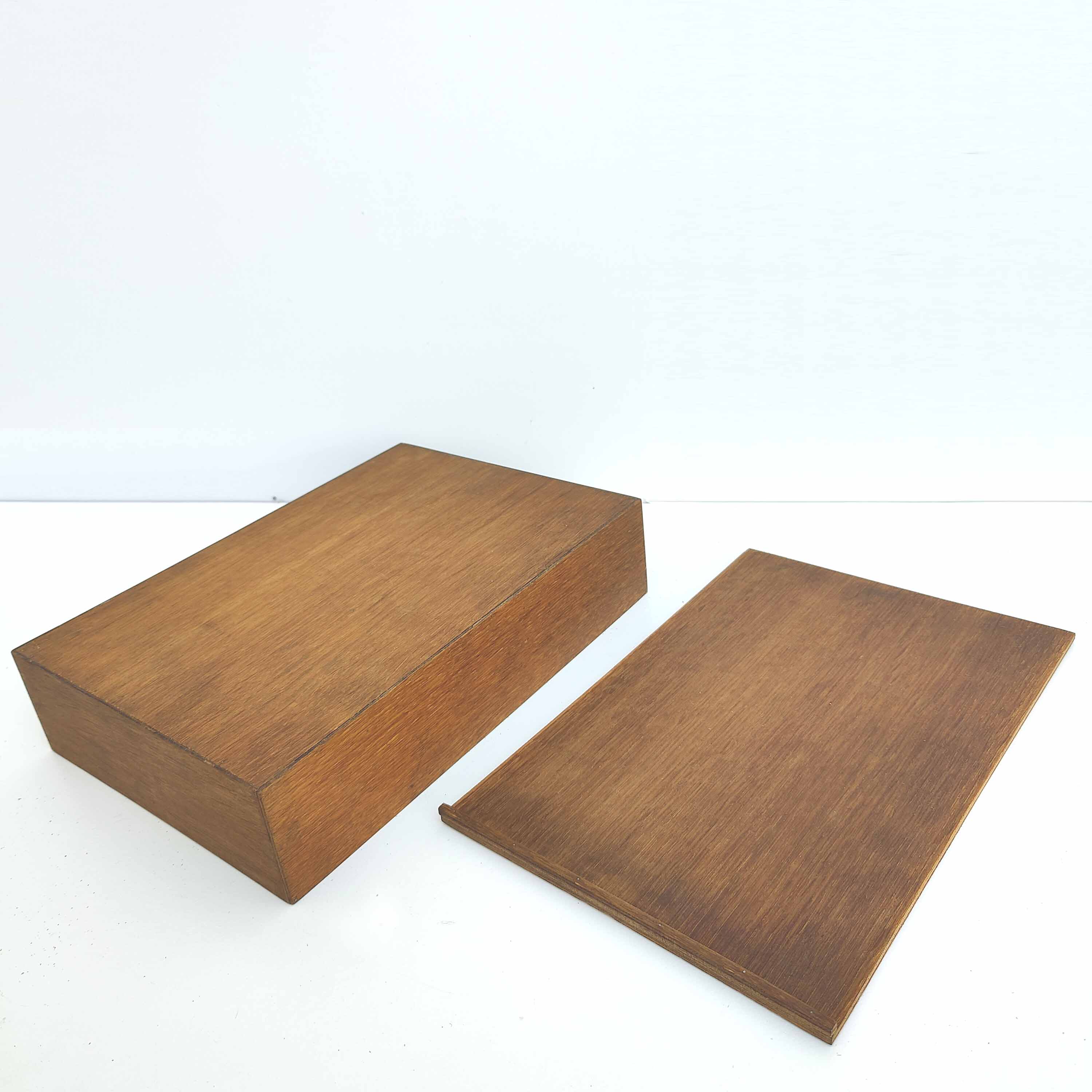 Wooden box locker with sliding lid compartment