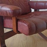 Scandinavian Mid-Century Modern Leather Easy Chair by Ekornes 1970s.
