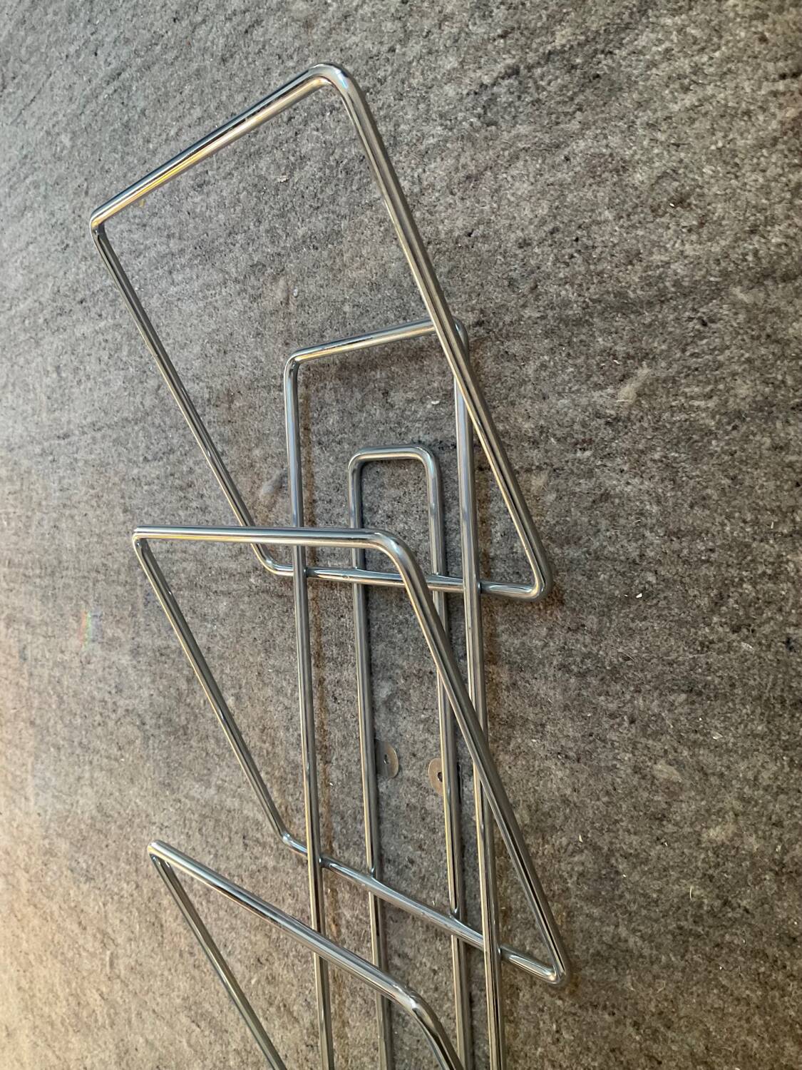 Vintage stainless steel wall vinyl rack