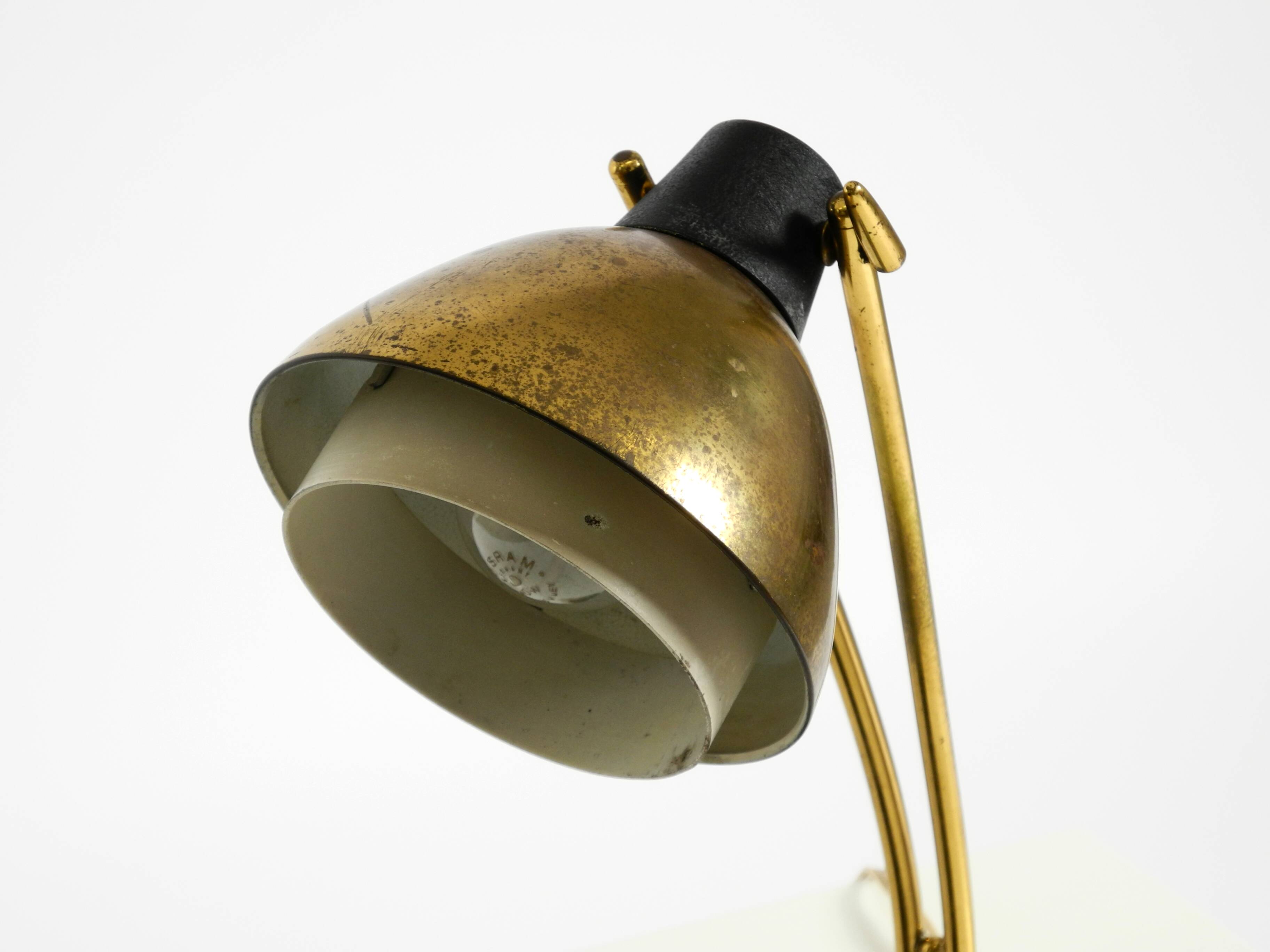 Rare large Mid Century Modern brass table lamp with beautiful patina