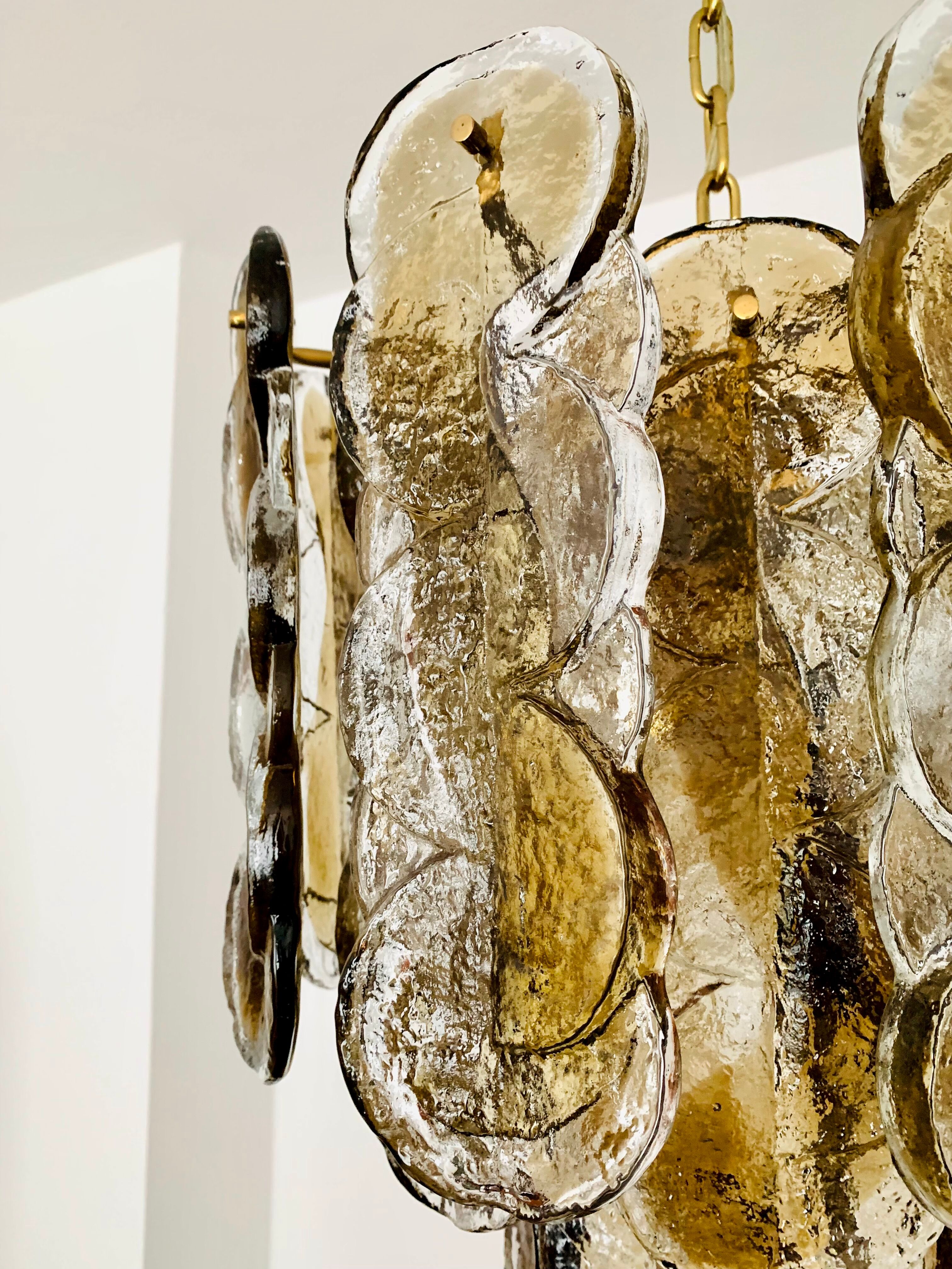 Large smoked glass citrus chandelier by j.t. kalmar