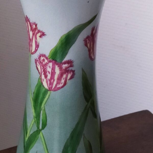 vase céramique émaillée Art Nouveau à décor de Tulipes maison Sphère
