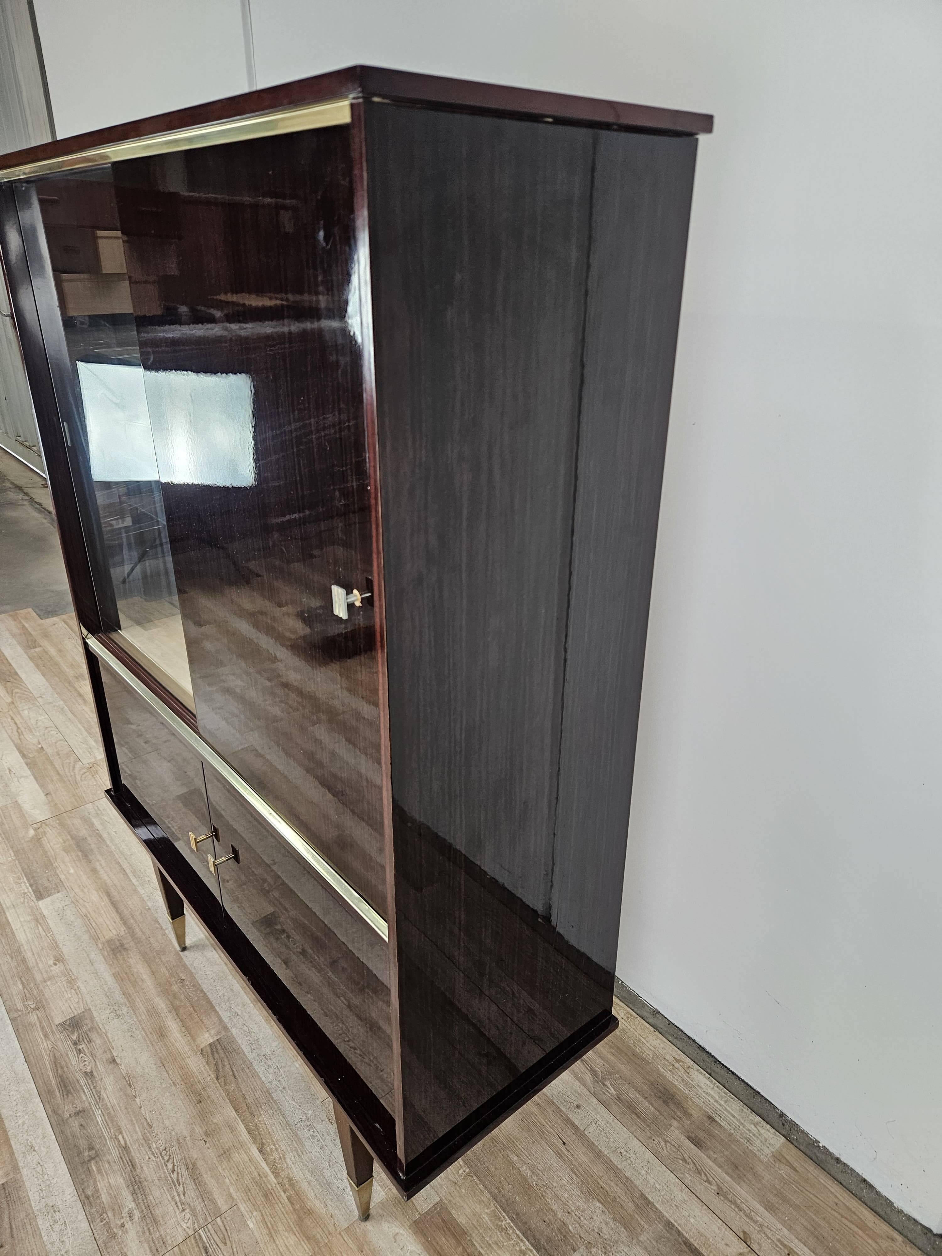 1950s rosewood display cabinet