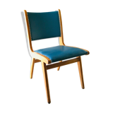 Vintage compass foot chair and studded blue skai