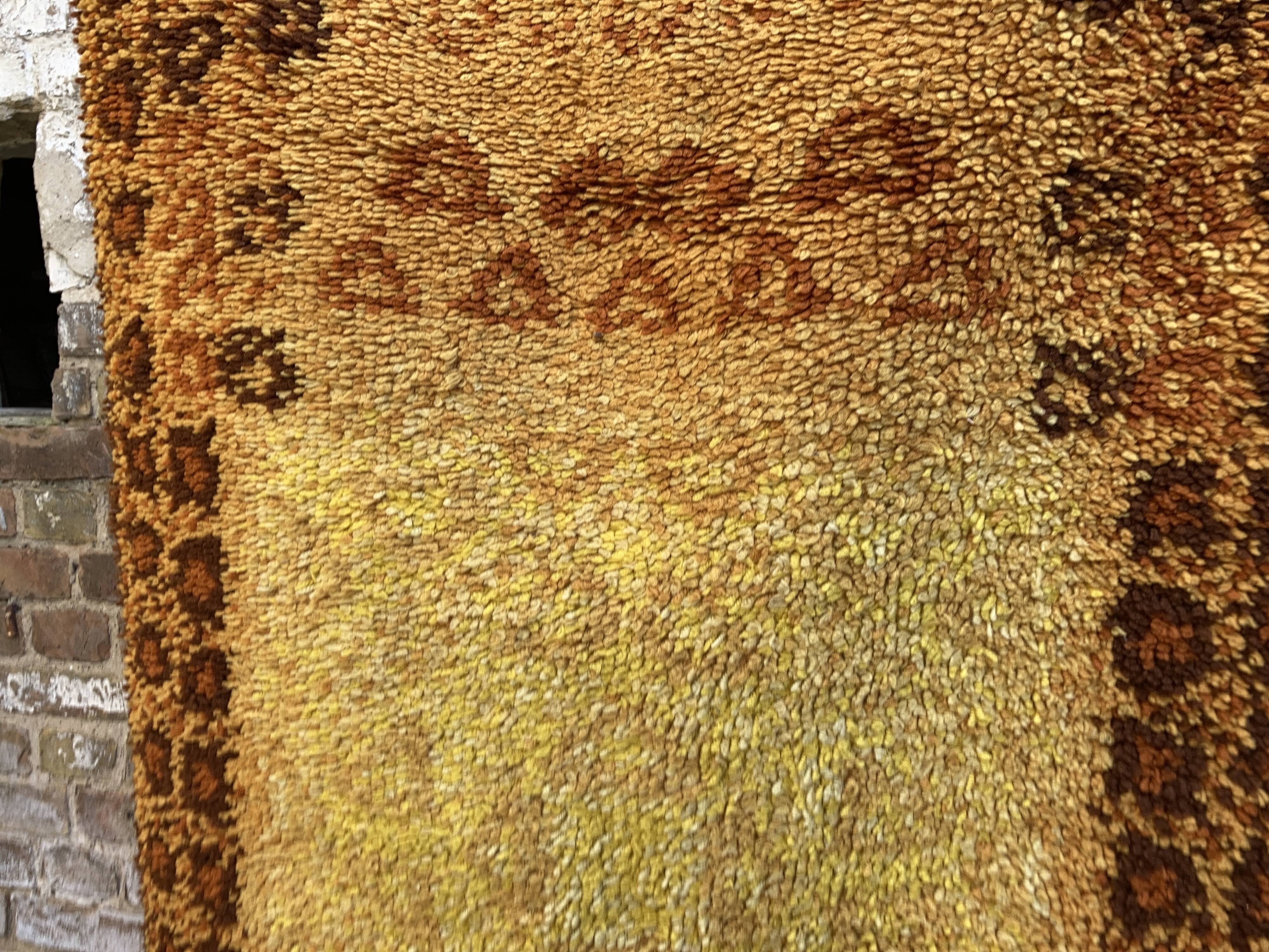 70s wool rug handwoven