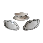 Lot of 2 ravines and gravy boat Badonvilliers model Champagne
