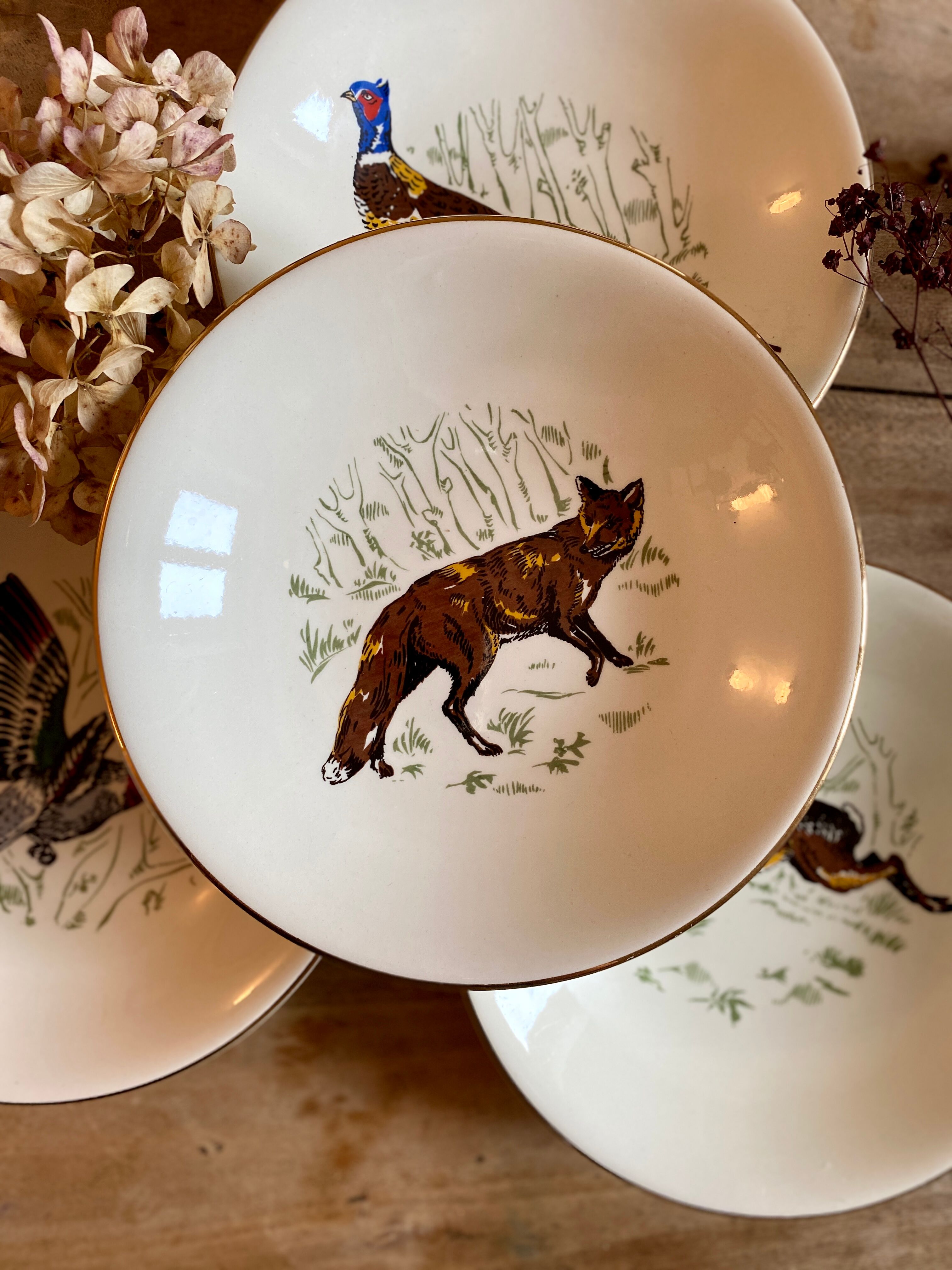 Set of 4 vintage hollow plates model Marly de Gien