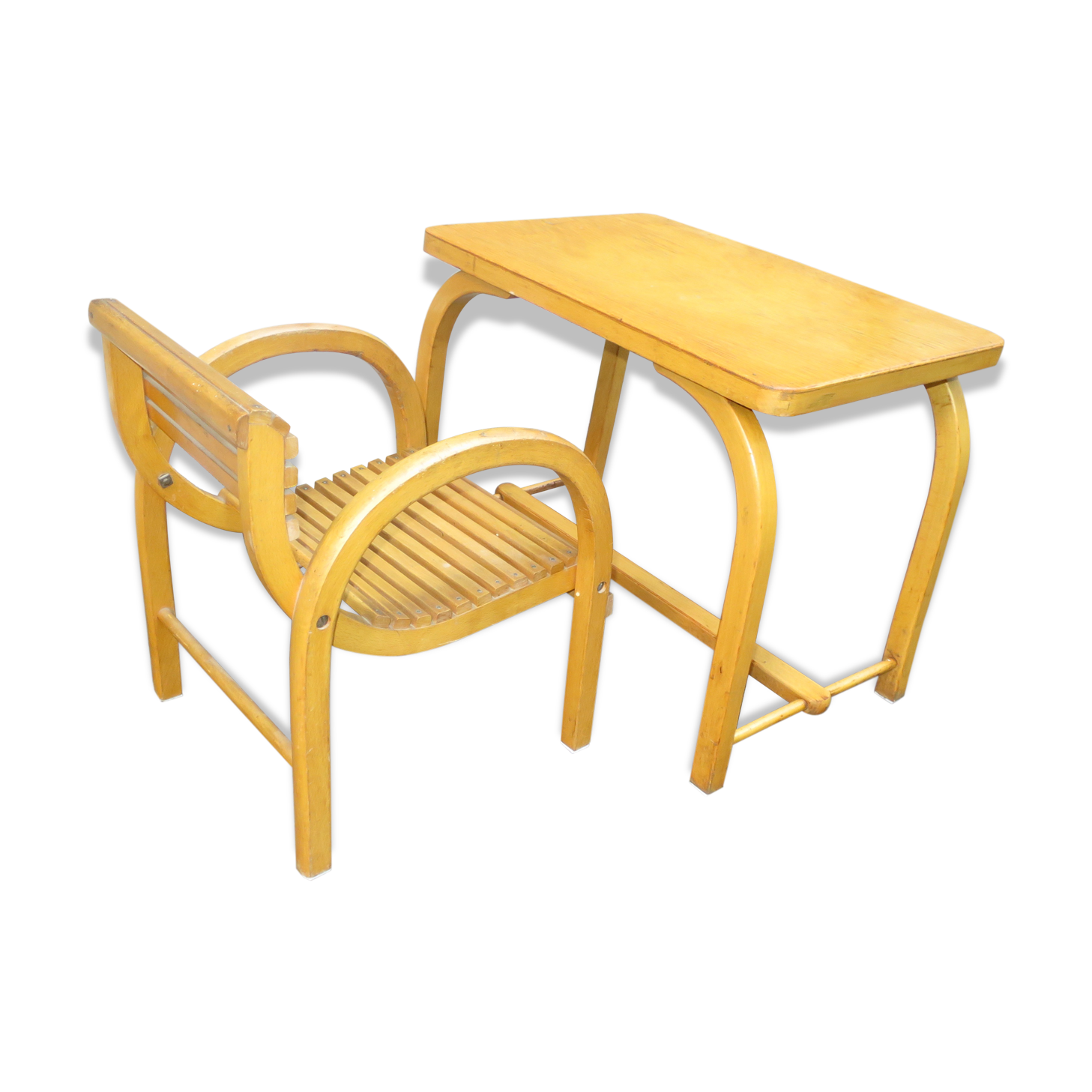 Bureau enfant et son fauteuil Baumann Art Déco