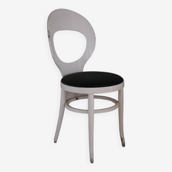 Baumann white seagull chair black skai
