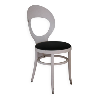 Baumann white seagull chair black skai