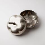 Vintage 1970s silver-plated pumpkin box with lid.