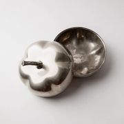 Vintage 1970s silver-plated pumpkin box with lid.