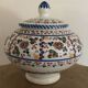 Jar, candy dish in enamelled ceramic with hand-painted decoration by p.arzobispo
