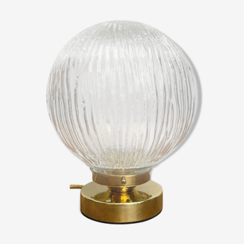 Lampe à poser globe vintage en verre