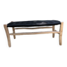 Wooden bench, black nylon weave