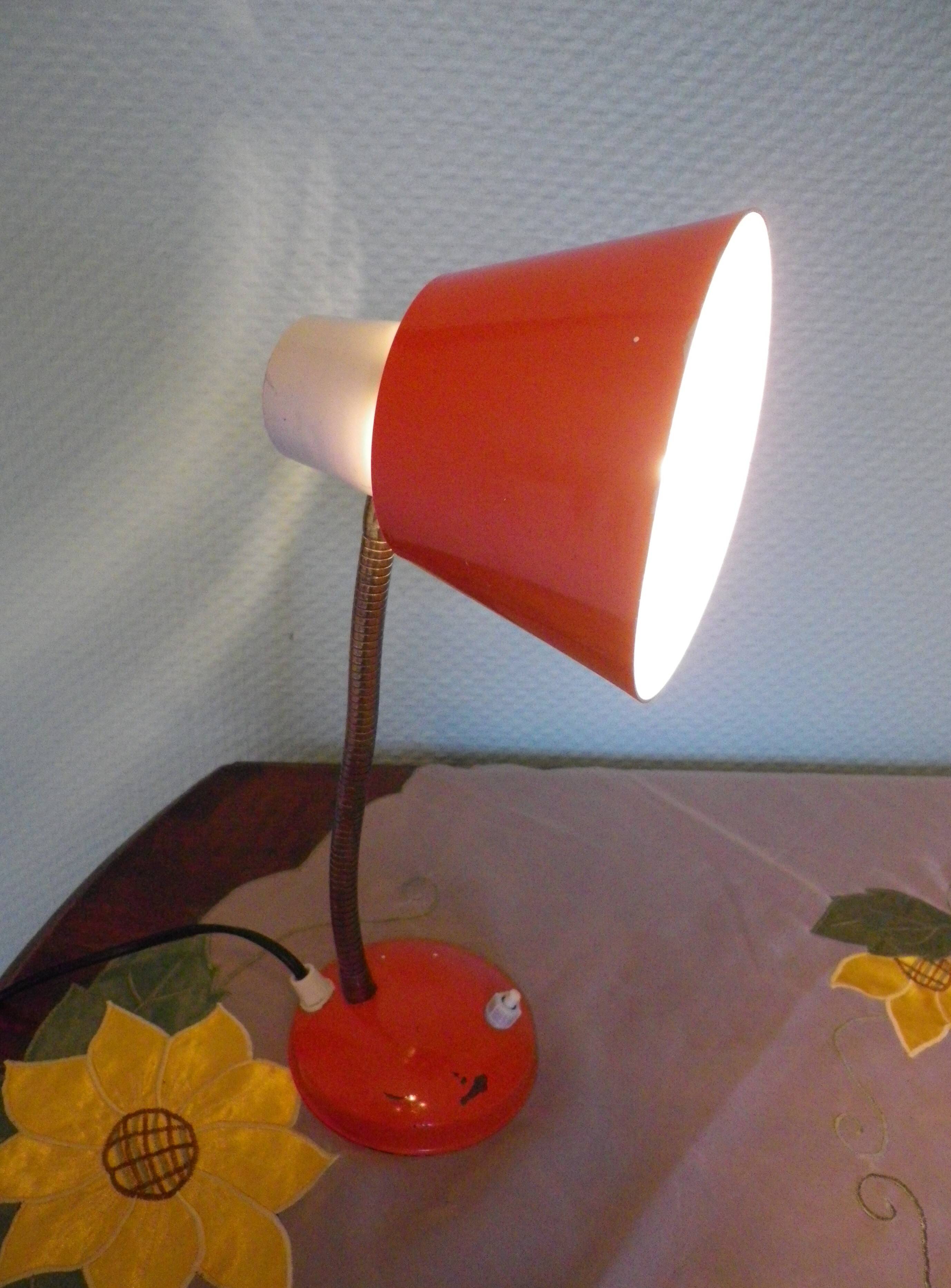 Table lamp, tiltable, metal, 70s