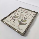 Planche de botanique fleurs sauvages cadre bois à poser