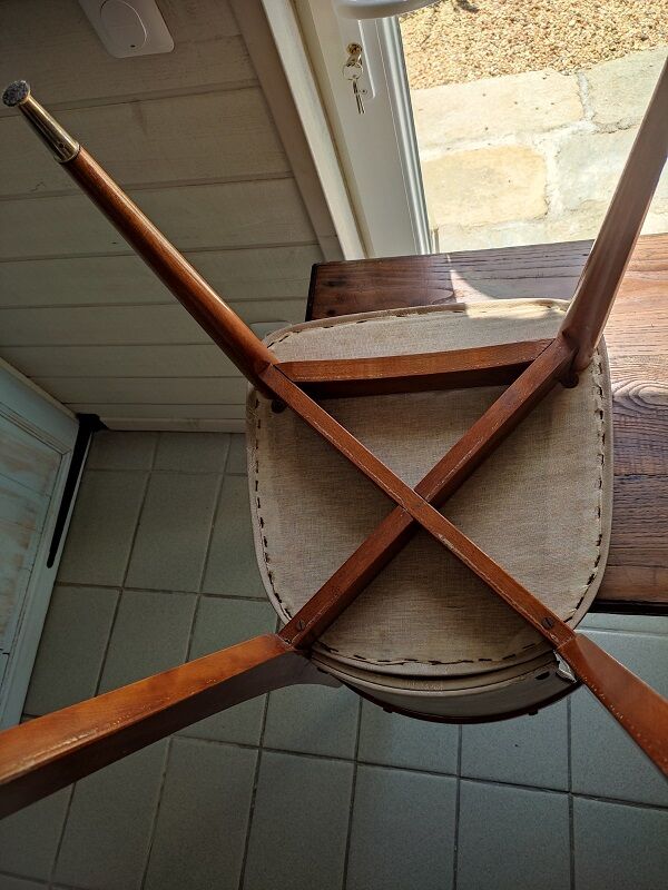 Chairs wood and imitation leather seated year 60