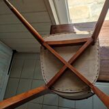 Chairs wood and imitation leather seated year 60