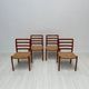 1970s set of 4 vintage Danish teak dining chairs no. 85 by Niels O. Møller