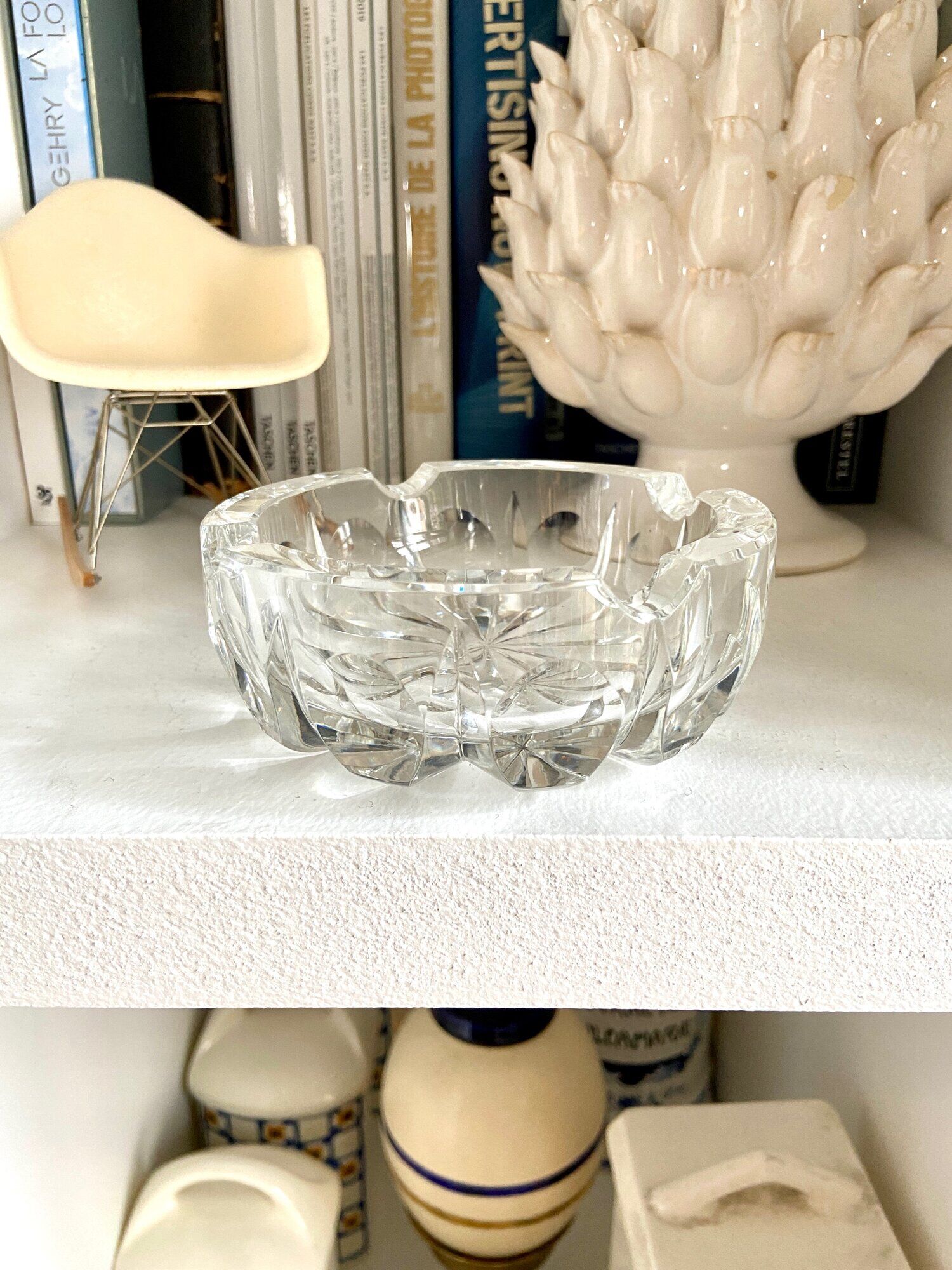 Saint Louis ashtray in chiseled crystal