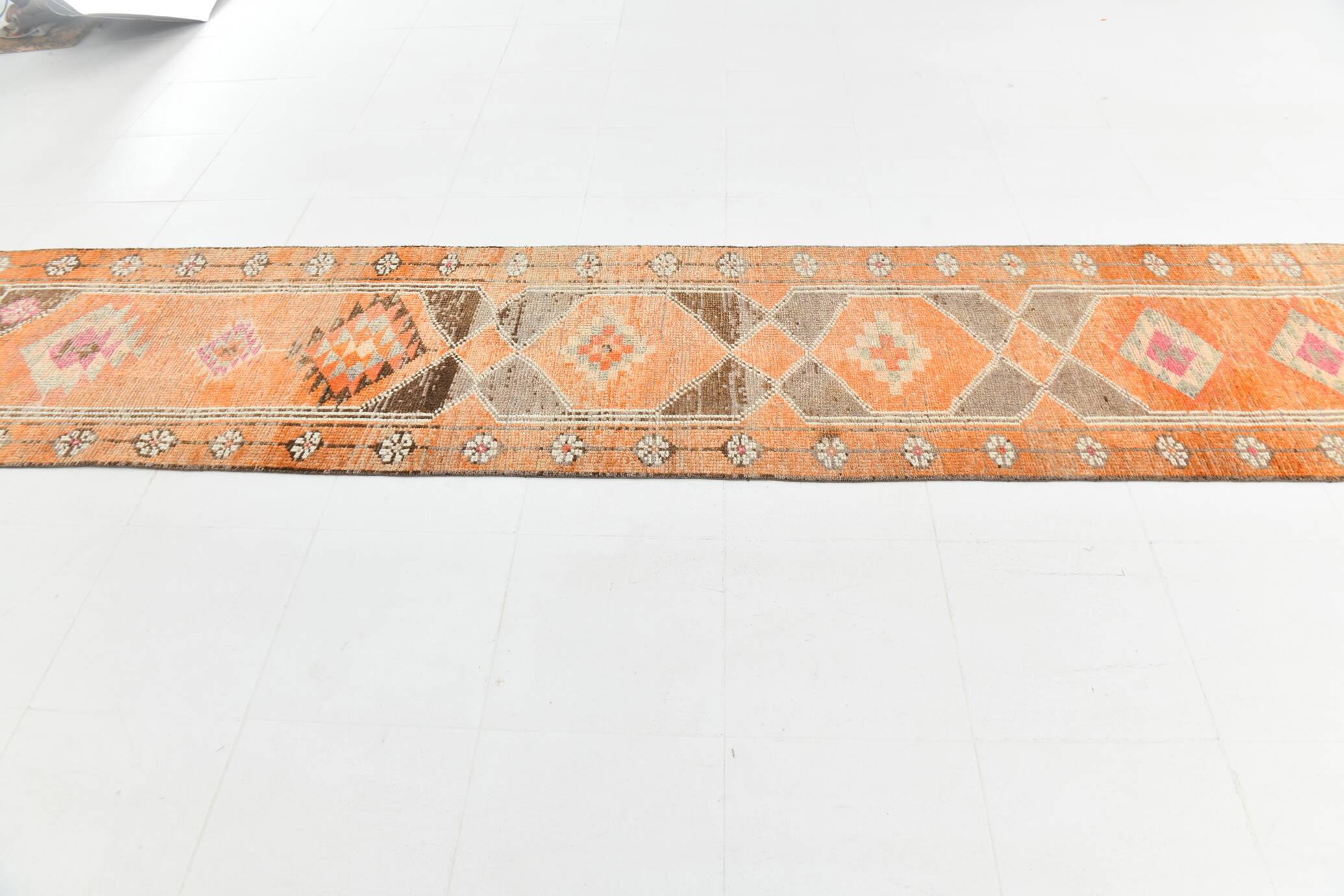3x14 Turkish Long Vintage Runner Rug, Handmade Wool Hallway Rug, 83x429C