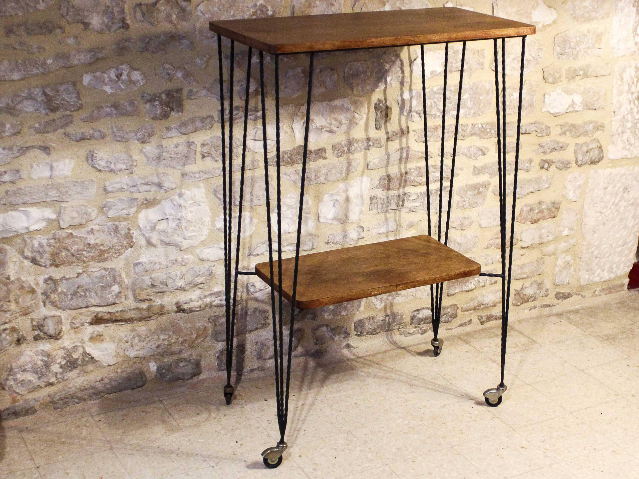 Wrought iron rolling trolley from the 60s