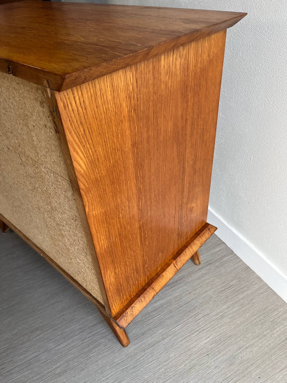 Vintage chest of drawers with splayed legs