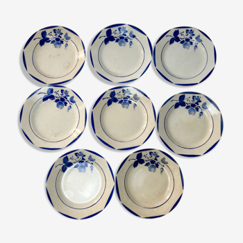 Lot de 8 assiettes vintage Mona porcelaine de Gien