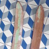Pair of vintage wooden skis