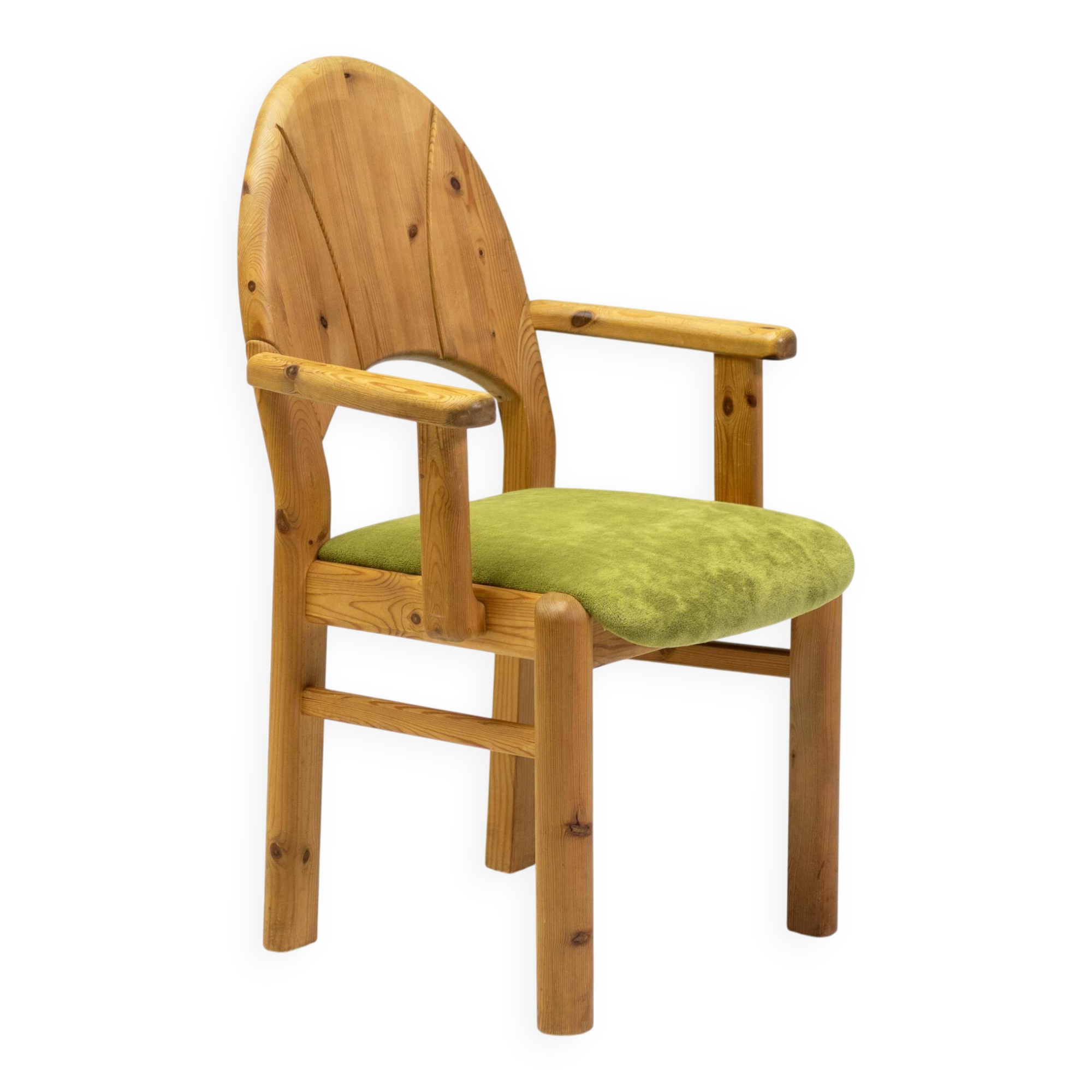 The Modern Scandinavian Oregon Pine Mid-Modern Dining Set - 4 Accent Chairs and 2 Armchairs