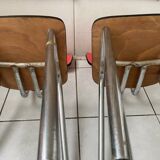 Pair of raspberry formica chairs