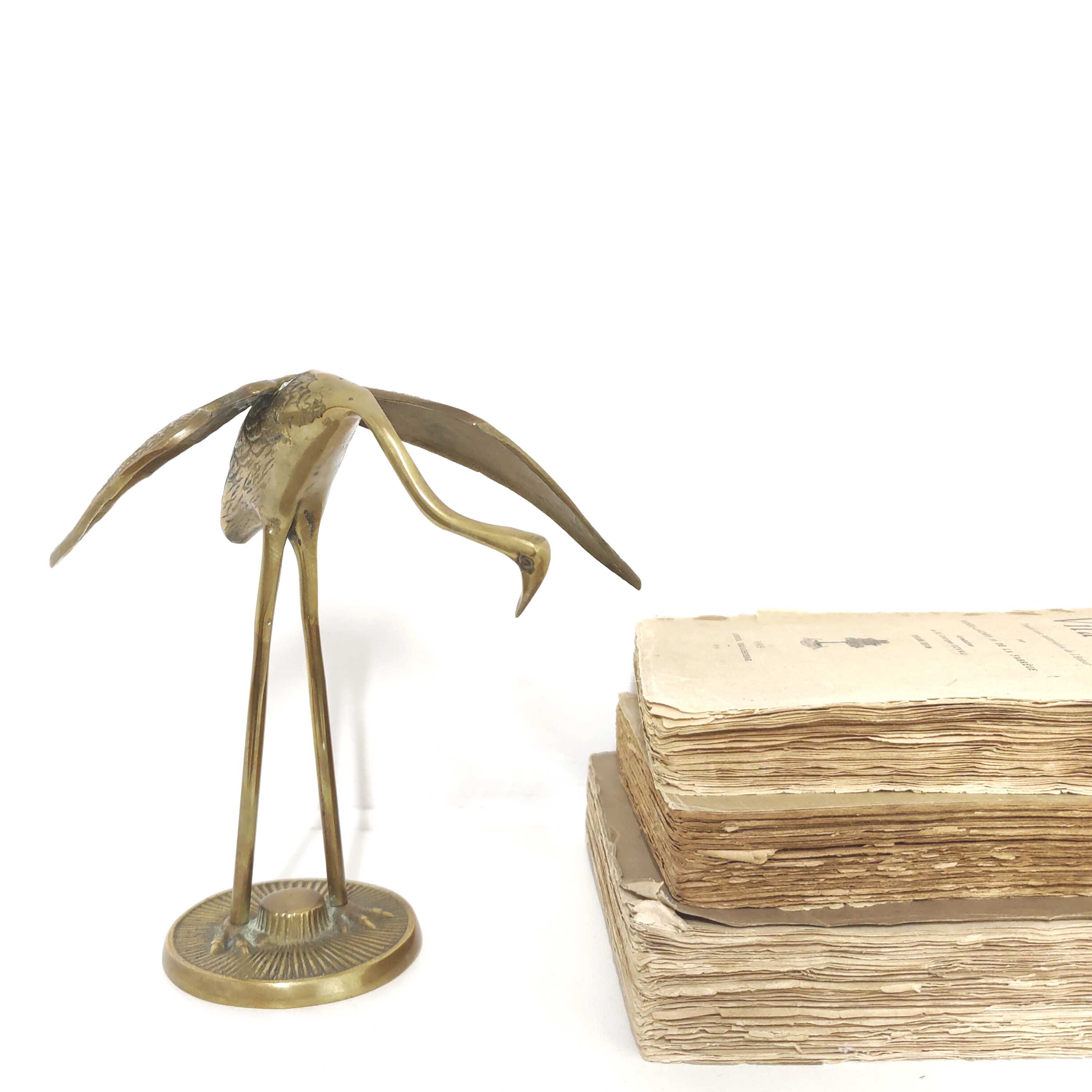 Vintage brass heron