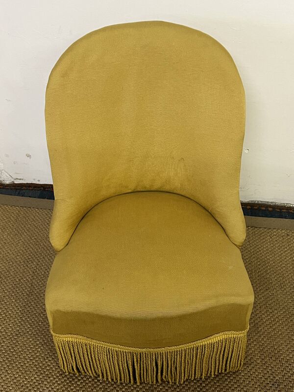 Fauteuil crapaud moutarde