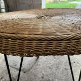 Coffee table years 60 wicker