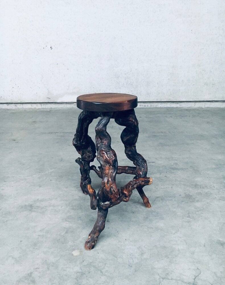 Handmade Vinewood and Oak Bar Stool, 1950s